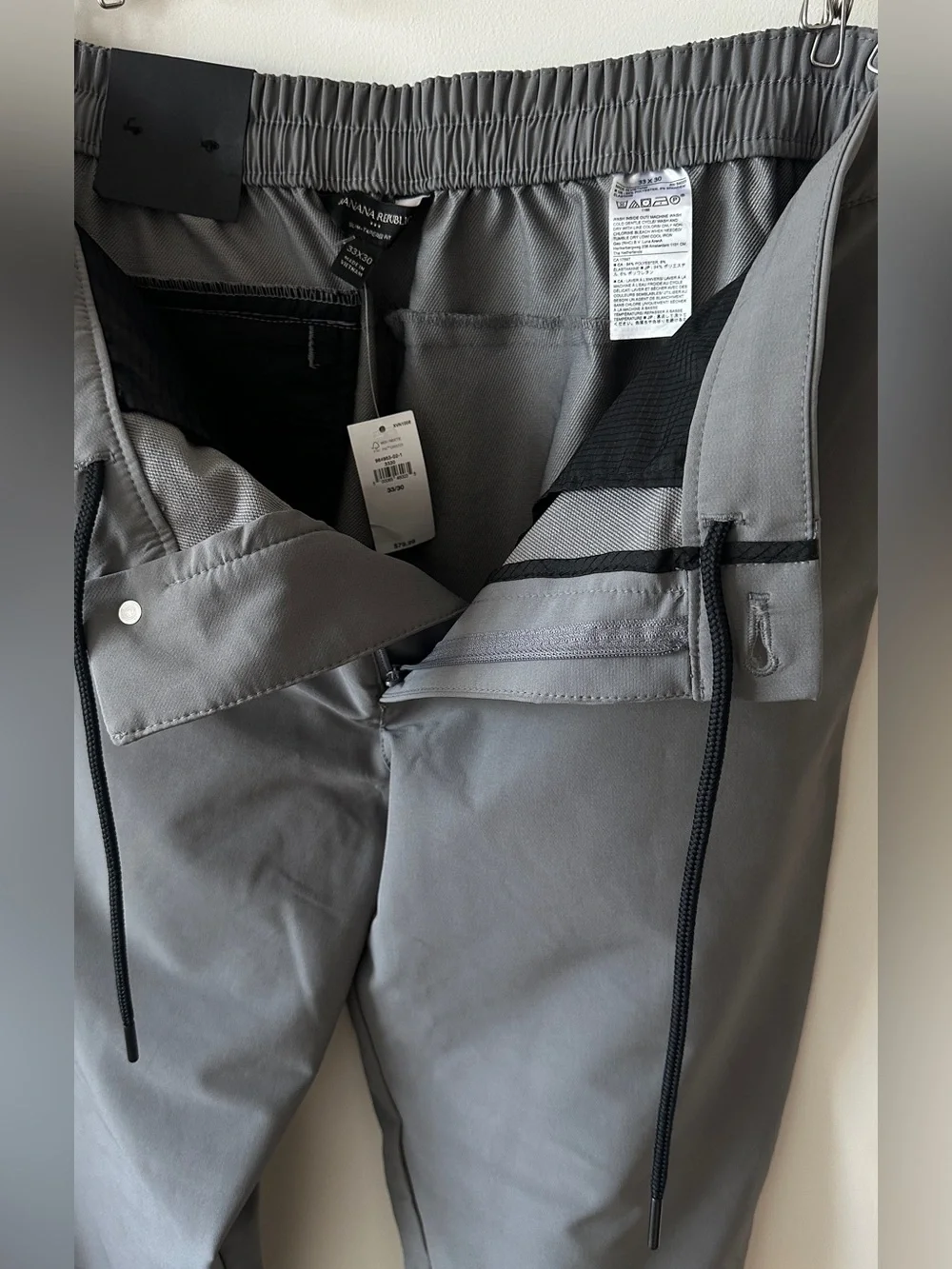 Banana Republic Light Gray Slim-Tapered Pants